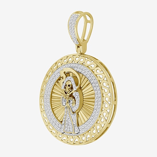 (J / I3) Mens 1/3 CT. T.W. Natural White Diamond 10K Gold Pendant