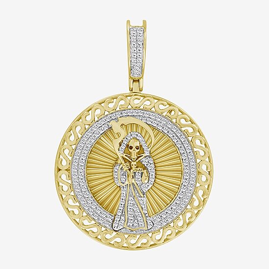 (J / I3) Mens 1/3 CT. T.W. Natural White Diamond 10K Gold Pendant