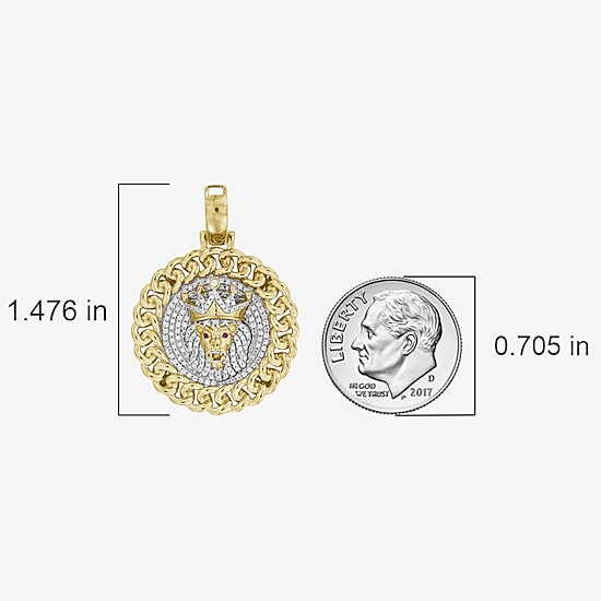 (J / I3) Mens 3/8 CT. T.W. Natural White Diamond 10K Gold Pendant
