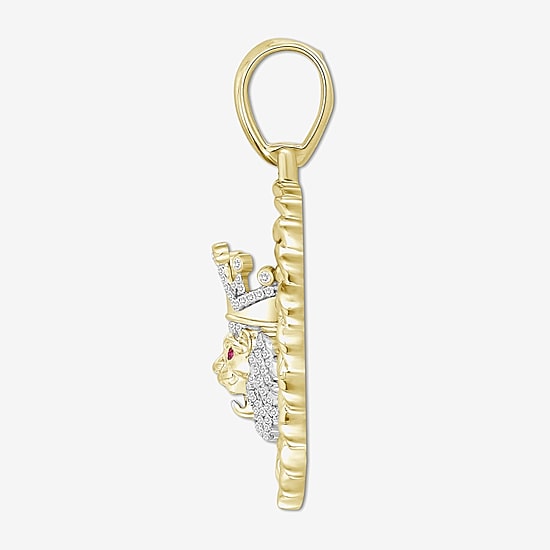 (J / I3) Mens 3/8 CT. T.W. Natural White Diamond 10K Gold Pendant