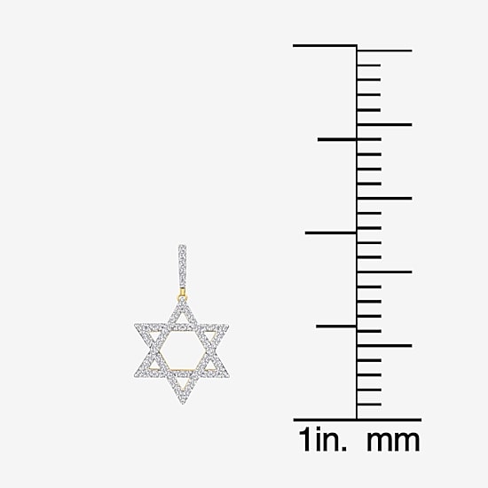 Star Of David (J / I3) Mens 3/4 CT. T.W. Natural White Diamond 10K Gold Star Pendant
