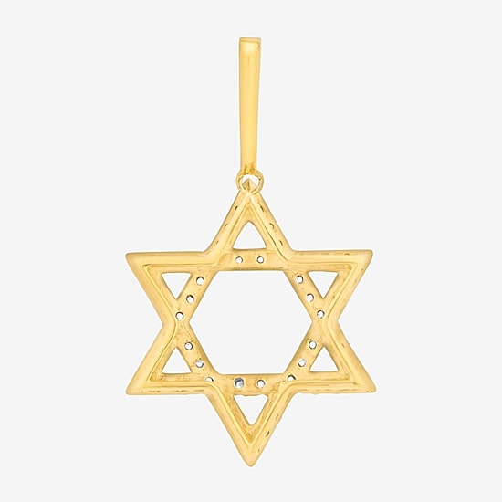 Star Of David (J / I3) Mens 3/4 CT. T.W. Natural White Diamond 10K Gold Star Pendant