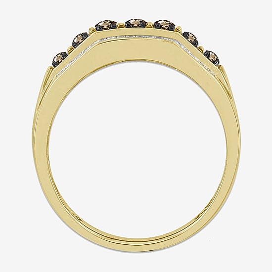 (Brown / I3) Mens 1 CT. T.W. Natural Champagne Diamond 10K Gold Cocktail Ring