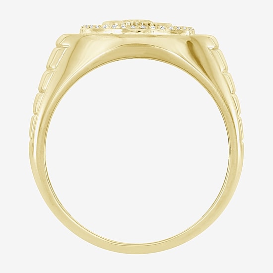 (I / I2) Mens 1/2 CT. T.W. Natural White Diamond 10K Gold Cocktail Ring
