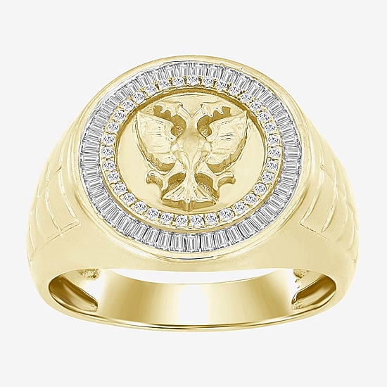 (I / I2) Mens 1/2 CT. T.W. Natural White Diamond 10K Gold Cocktail Ring