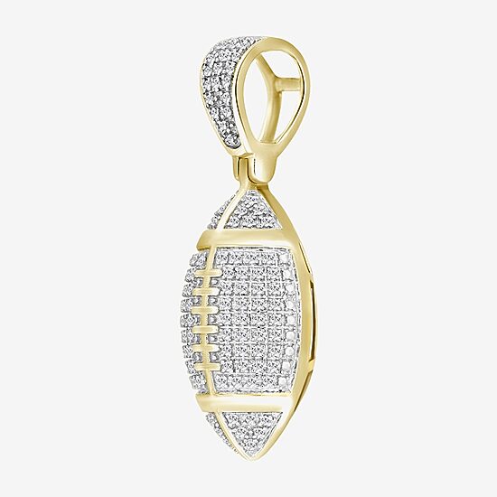 (J / I3) Mens 1/4 CT. T.W. Natural White Diamond 10K Gold Pendant