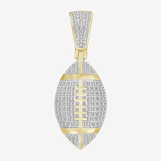 (J / I3) Mens 1/4 CT. T.W. Natural White Diamond 10K Gold Pendant