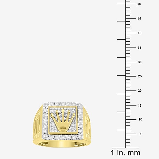 (J / I3) Mens 1/4 CT. T.W. Natural White Diamond 10K Gold Cocktail Ring