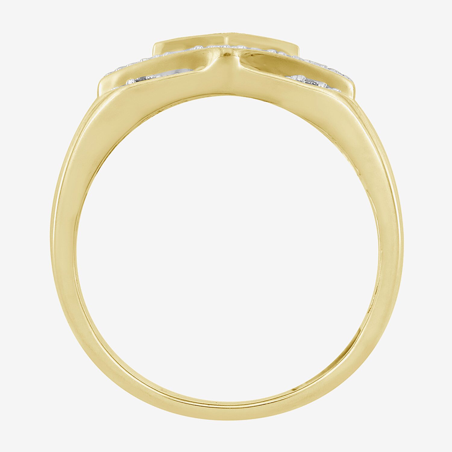 (J / I3) Mens 1/4 CT. T.W. Natural White Diamond 10K Gold Cushion Cocktail Ring