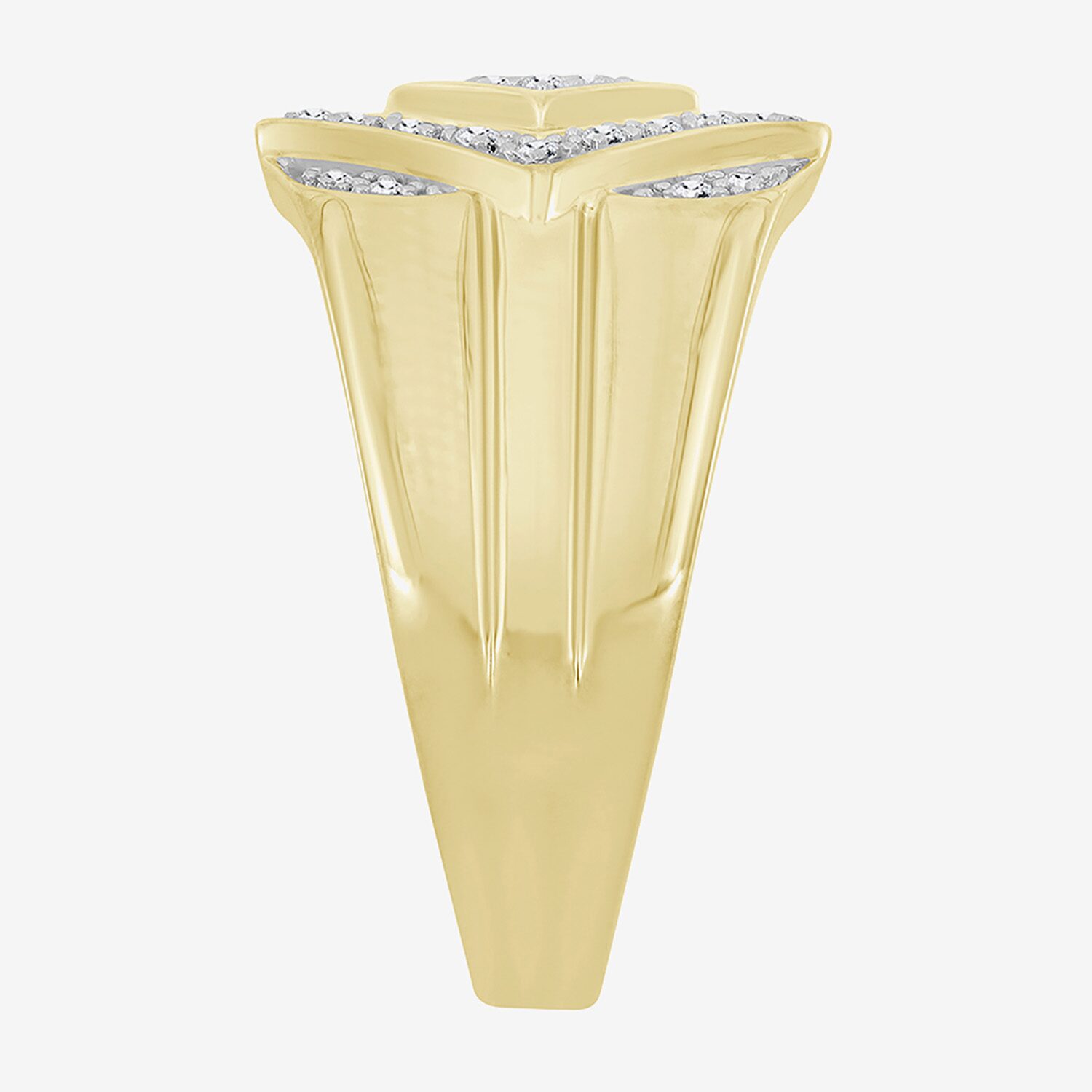 (J / I3) Mens 1/4 CT. T.W. Natural White Diamond 10K Gold Cushion Cocktail Ring