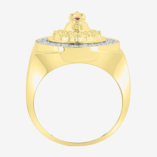 (J / I3) Mens 1/4 CT. T.W. Natural White Diamond 10K Gold Cocktail Ring