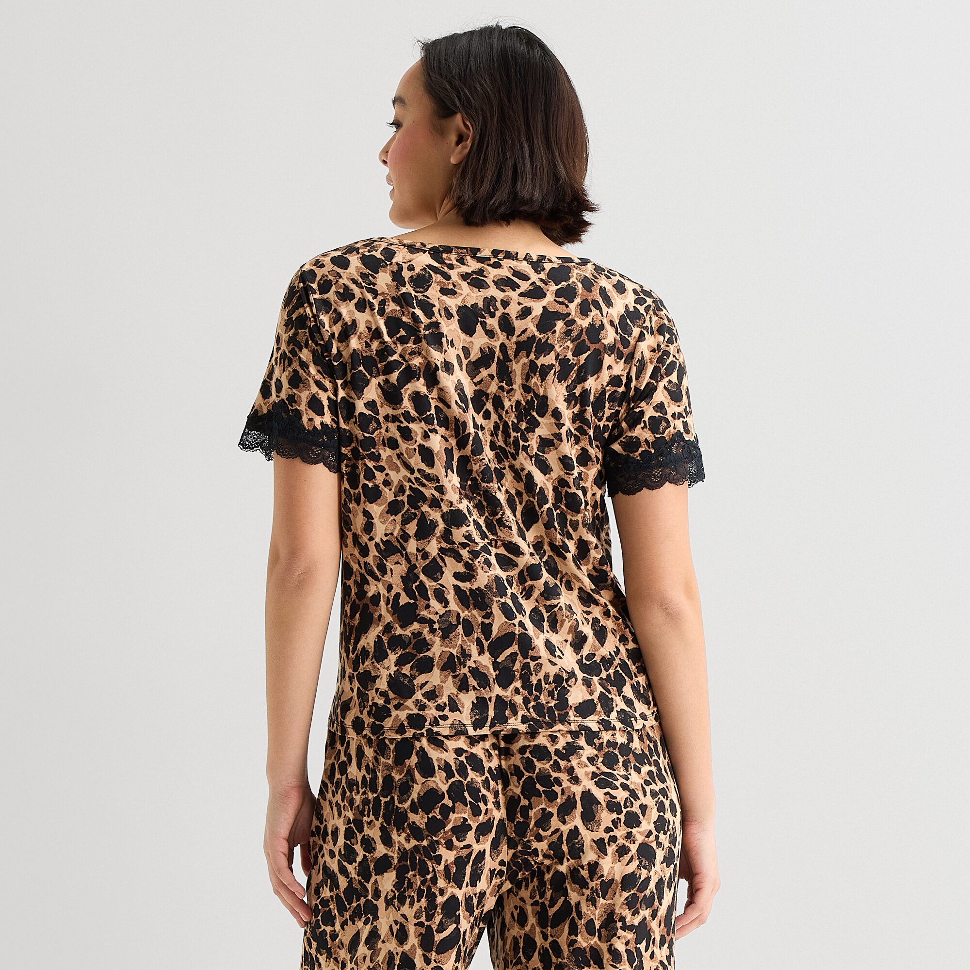 Ambrielle Womens Scoop Neck Short Sleeve Pajama Top
