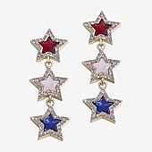 Mixit Red, White & Blue Womens Star Drop Earrings