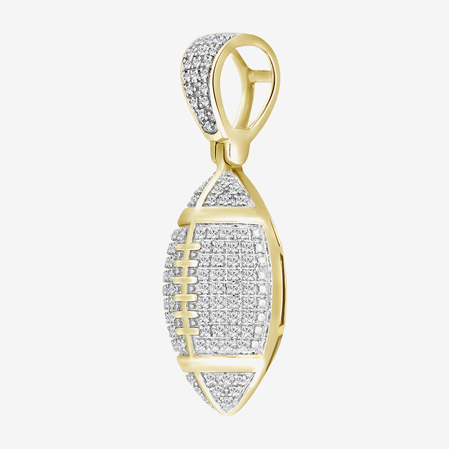 (J / I3) Mens 1/4 CT. T.W. Natural White Diamond 10K Gold Over Silver Pendant