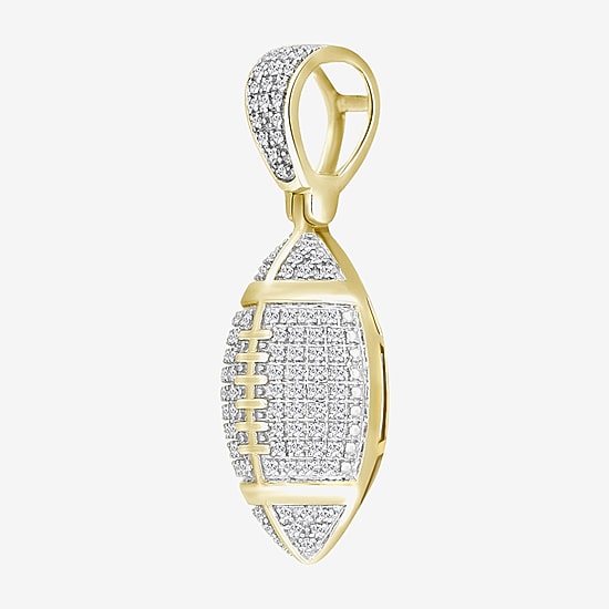 (J / I3) Mens 1/4 CT. T.W. Natural White Diamond 10K Gold Over Silver Pendant