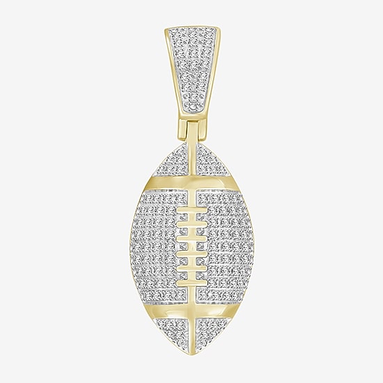 (J / I3) Mens 1/4 CT. T.W. Natural White Diamond 10K Gold Over Silver Pendant