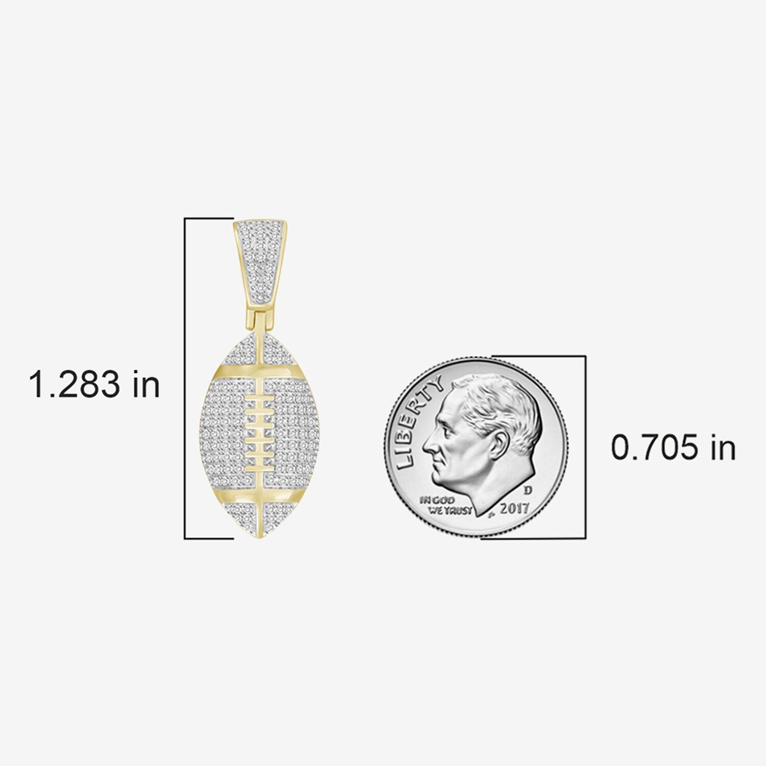 (J / I3) Mens 1/4 CT. T.W. Natural White Diamond 10K Gold Over Silver Pendant