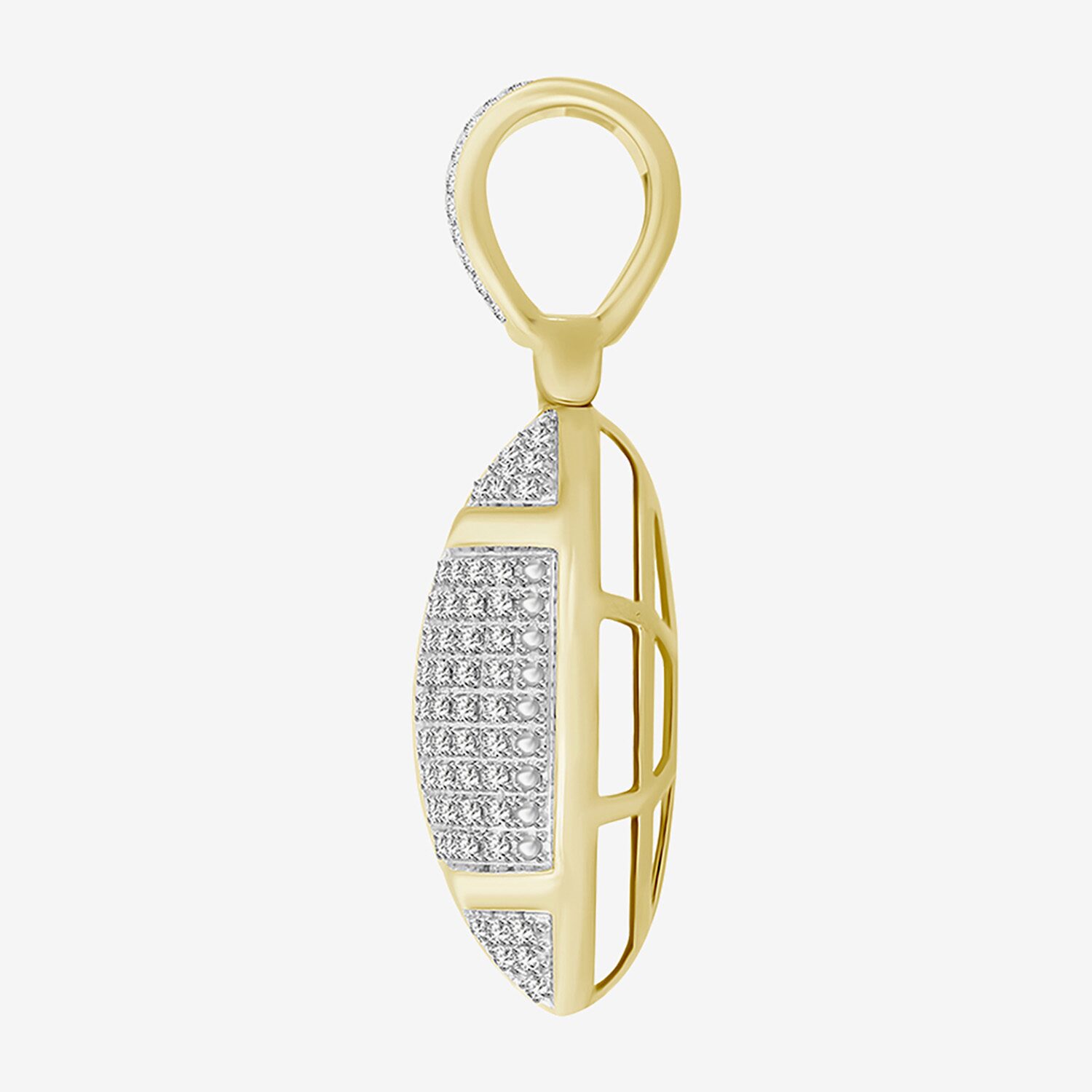 (J / I3) Mens 1/4 CT. T.W. Natural White Diamond 10K Gold Over Silver Pendant