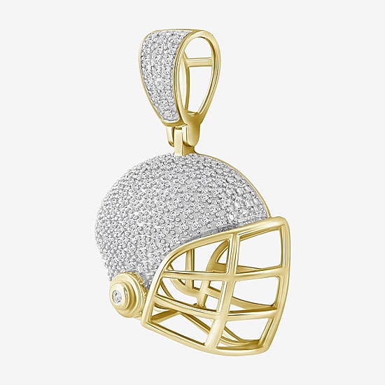 (J / I3) Mens 1/4 CT. T.W. Natural White Diamond 10K Gold Over Silver Pendant