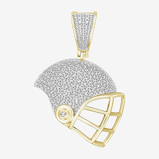 (J / I3) Mens 1/4 CT. T.W. Natural White Diamond 10K Gold Over Silver Pendant