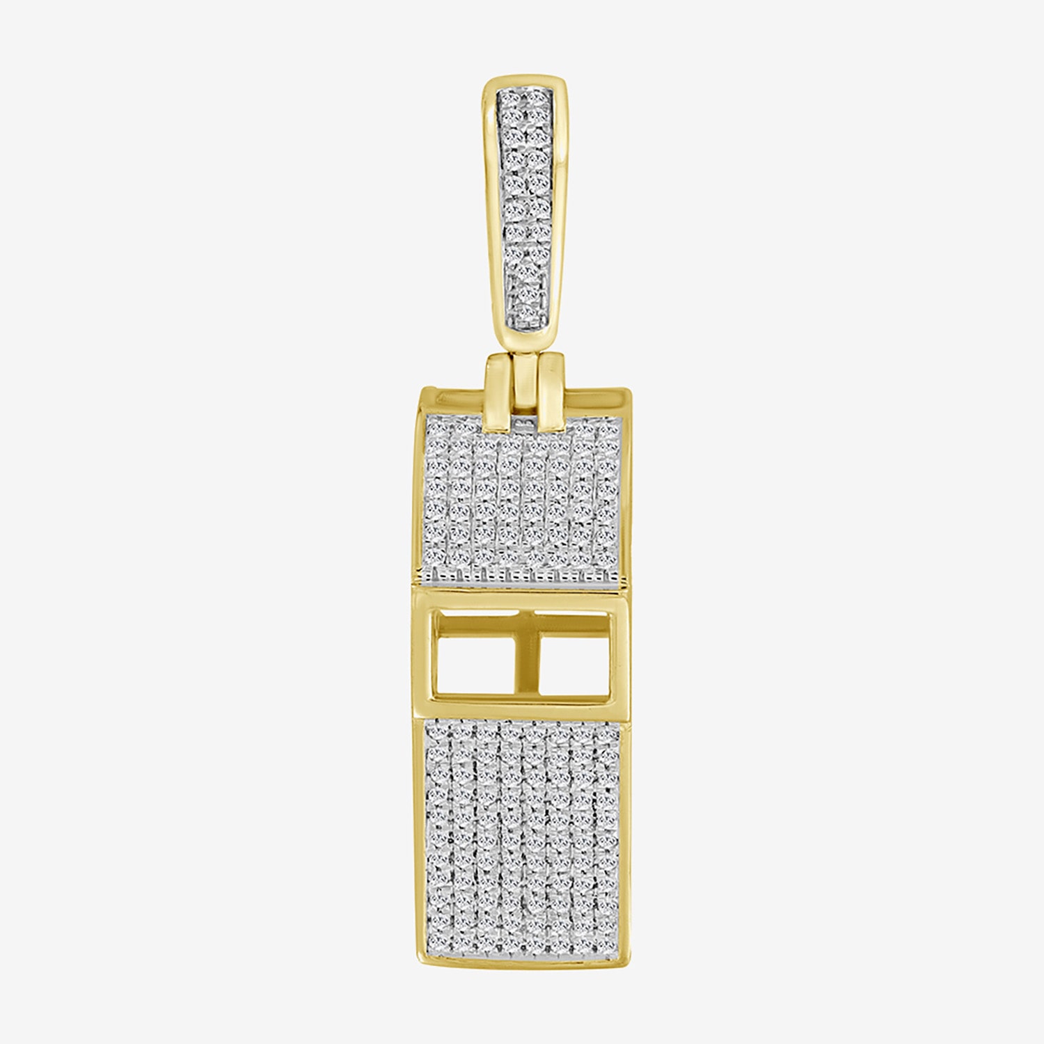 (J / I3) Mens 1/3 CT. T.W. Natural White Diamond 10K Gold Over Silver Pendant