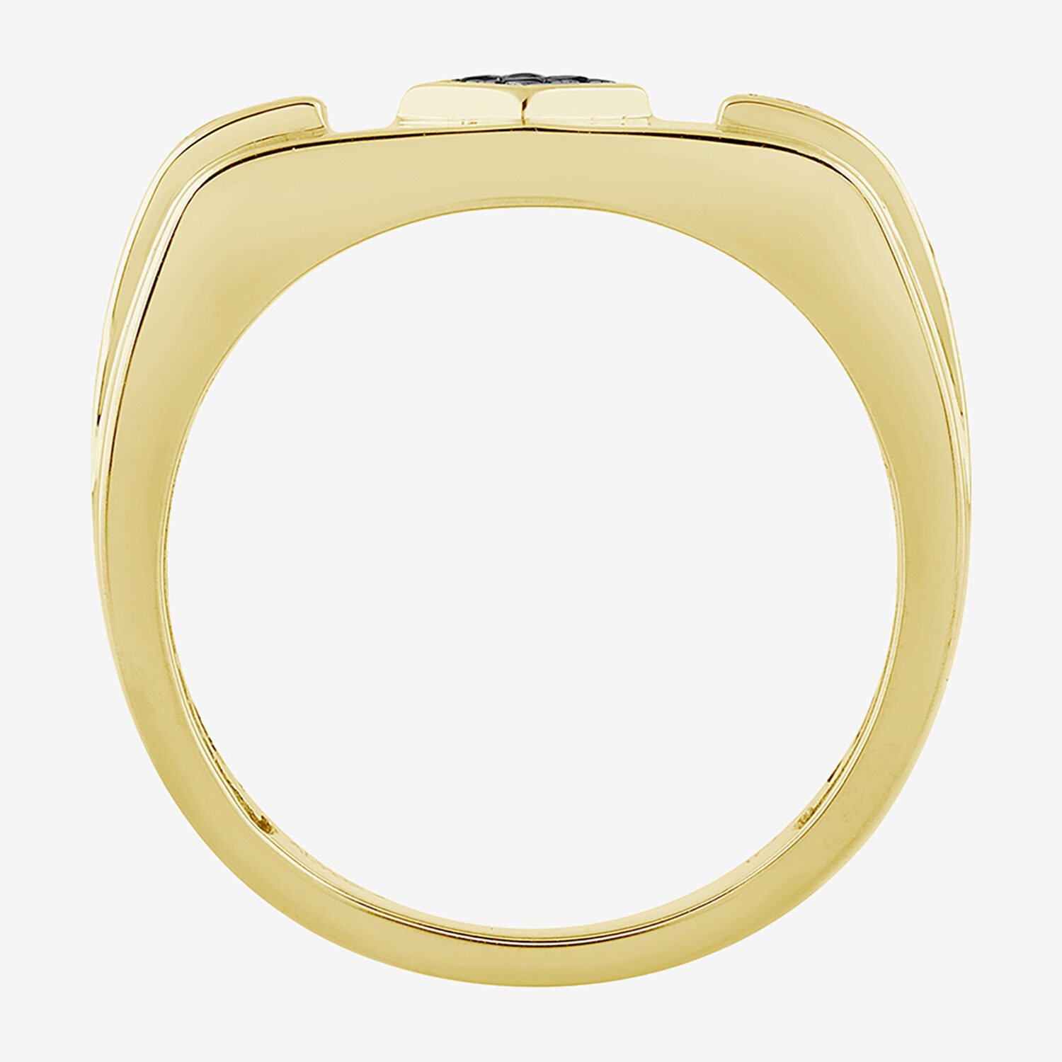 (Black / I3) Mens 1/4 CT. T.W. Natural Black Diamond 10K Gold Band