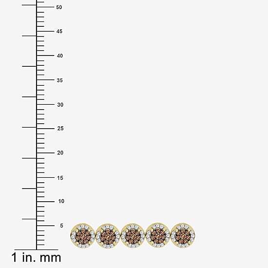 (Brown / I3) Mens 2 1/2 CT. T.W. Natural Champagne Diamond 10K Gold Tennis Bracelet