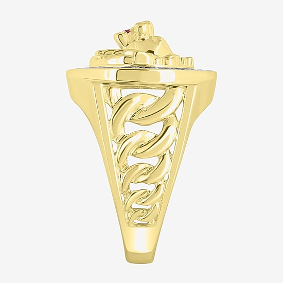 (J / I3) Mens 1/4 CT. T.W. Natural White Diamond 10K Gold Cocktail Ring