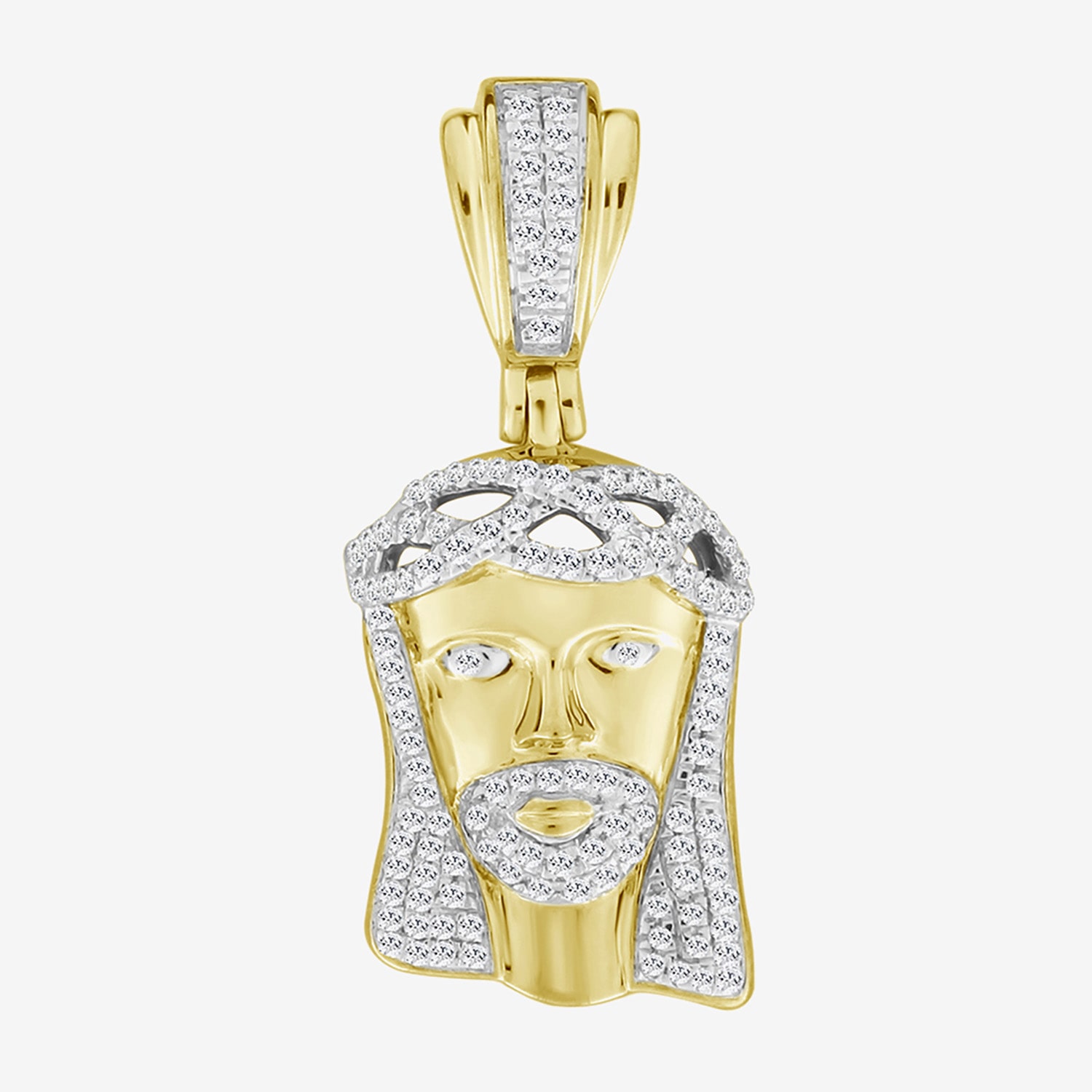 (J / I3) Mens 1/3 CT. T.W. Natural White Diamond 10K Gold Pendant