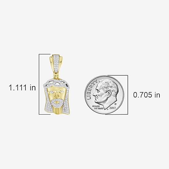 (J / I3) Mens 1/3 CT. T.W. Natural White Diamond 10K Gold Pendant