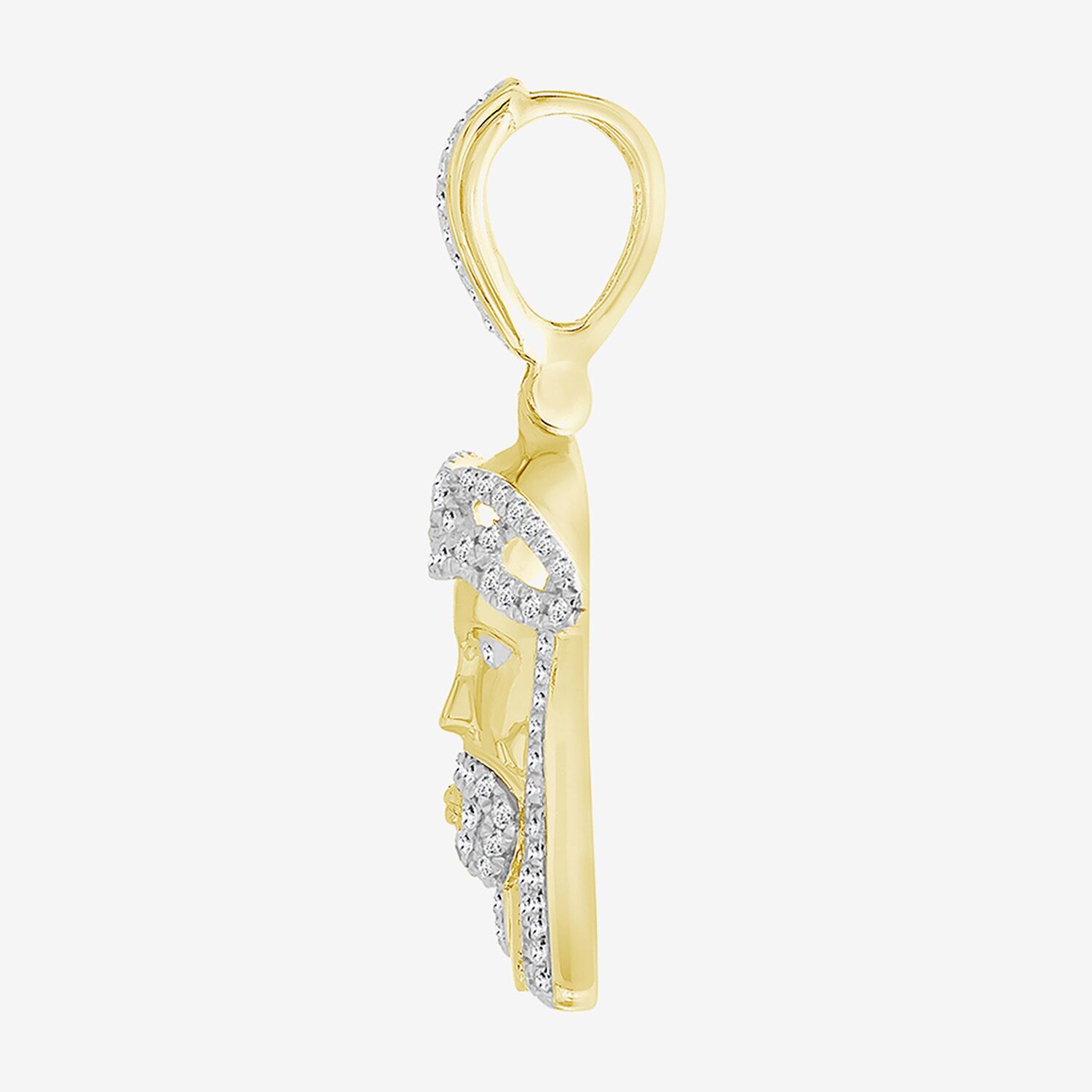 (J / I3) Mens 1/3 CT. T.W. Natural White Diamond 10K Gold Pendant