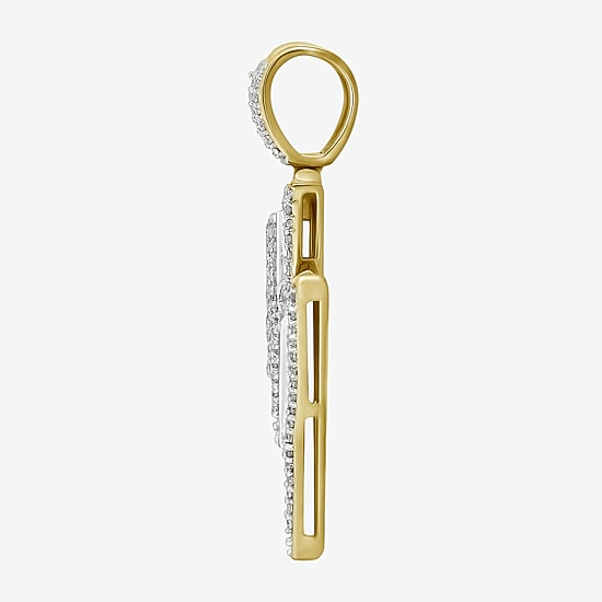 (J / I3) Mens 1/4 CT. T.W. Natural White Diamond 10K Gold LIghtning Bolt Pendant