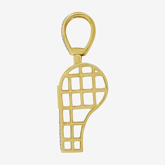 (J / I3) Mens 1/3 CT. T.W. Natural White Diamond 10K Gold Pendant