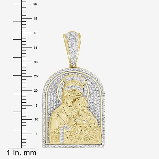 (J / I3) Mens 1/4 CT. T.W. Natural White Diamond 10K Gold Pendant