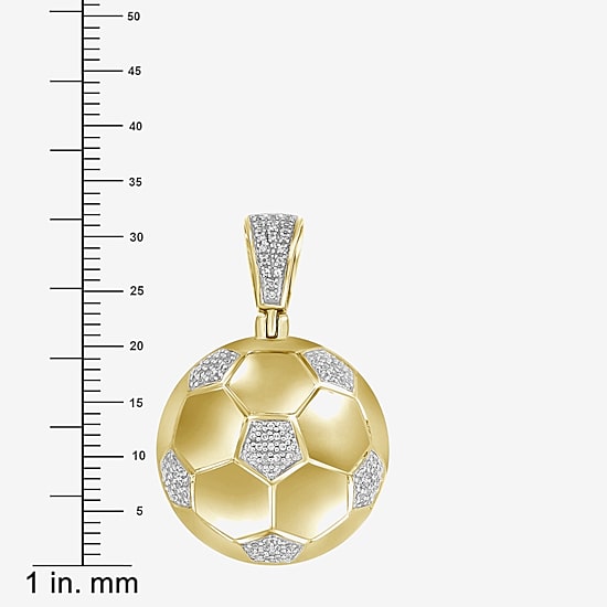 (J / I3) Mens 1/4 CT. T.W. Natural White Diamond 10K Gold Over Silver Pendant