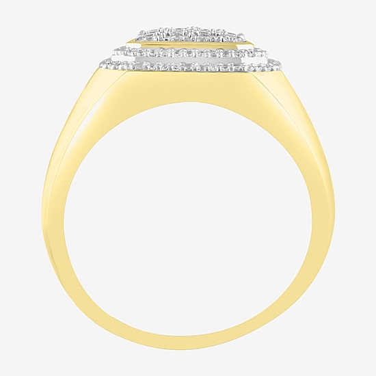 (J / I3) Mens 1/2 CT. T.W. Natural White Diamond 10K Gold Cocktail Ring