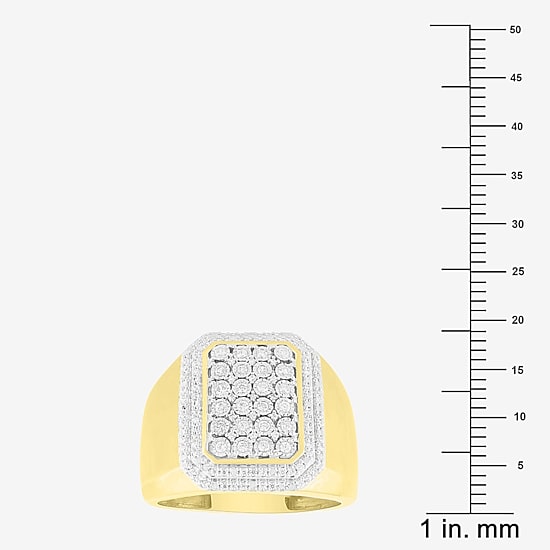 (J / I3) Mens 1/2 CT. T.W. Natural White Diamond 10K Gold Cocktail Ring
