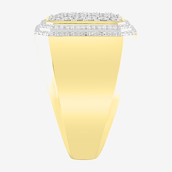 (J / I3) Mens 1/2 CT. T.W. Natural White Diamond 10K Gold Cocktail Ring