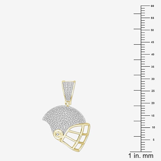 (J / I3) Mens 1/4 CT. T.W. Natural White Diamond 10K Gold Pendant