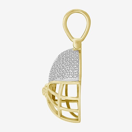(J / I3) Mens 1/4 CT. T.W. Natural White Diamond 10K Gold Pendant