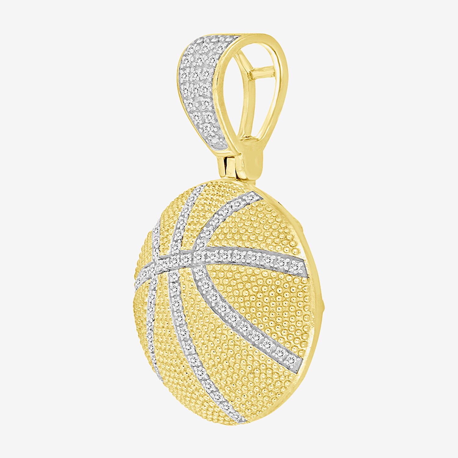 (J / I3) Mens 1/5 CT. Natural White Diamond 10K Gold Over Silver Pendant