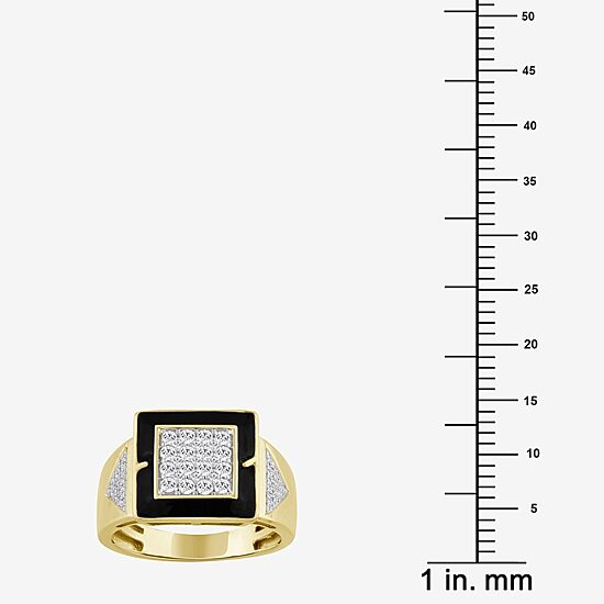 (J / I3) Mens 1/2 CT. T.W. Natural White Diamond 10K Gold Cocktail Ring