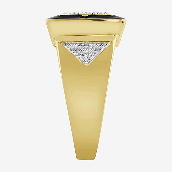 (J / I3) Mens 1/2 CT. T.W. Natural White Diamond 10K Gold Cocktail Ring