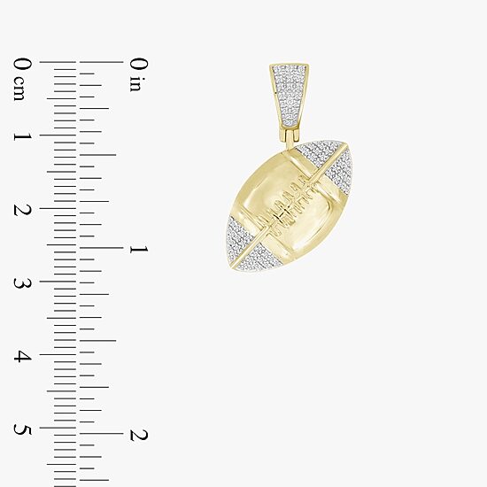 (J / I3) Mens 1/6 CT. T.W. Natural White Diamond 10K Gold Pendant