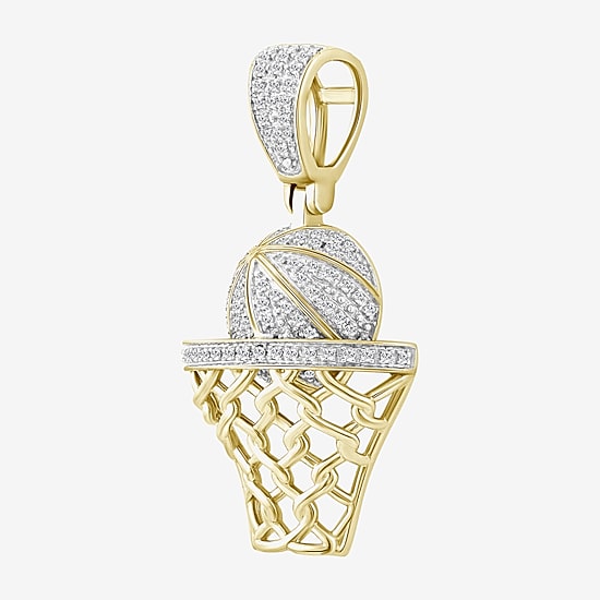 (J / I3) Mens 1/5 CT. Natural White Diamond 10K Gold Pendant