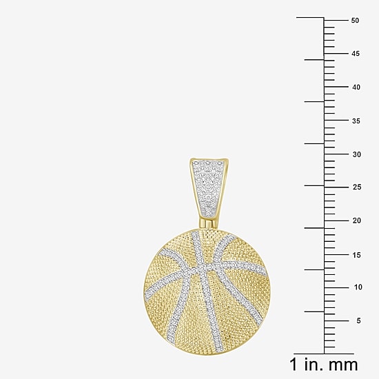 (J / I3) Mens 1/5 CT. Natural White Diamond 10K Gold Pendant