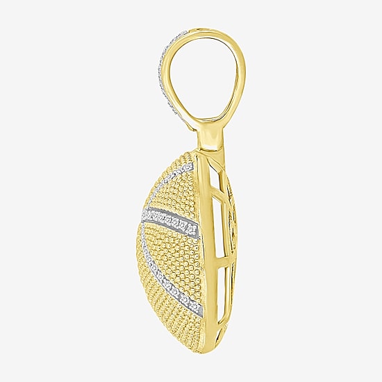 (J / I3) Mens 1/5 CT. Natural White Diamond 10K Gold Pendant