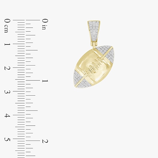 (J / I3) Mens 1/6 CT. T.W. Natural White Diamond 10K Gold Over Silver Pendant