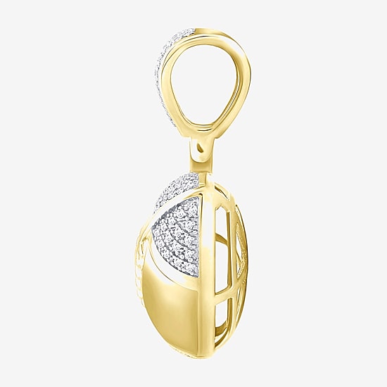 (J / I3) Mens 1/6 CT. T.W. Natural White Diamond 10K Gold Over Silver Pendant