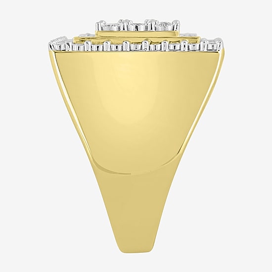 (J / I3) Mens 3/4 CT. T.W. Natural White Diamond 10K Gold Cocktail Ring